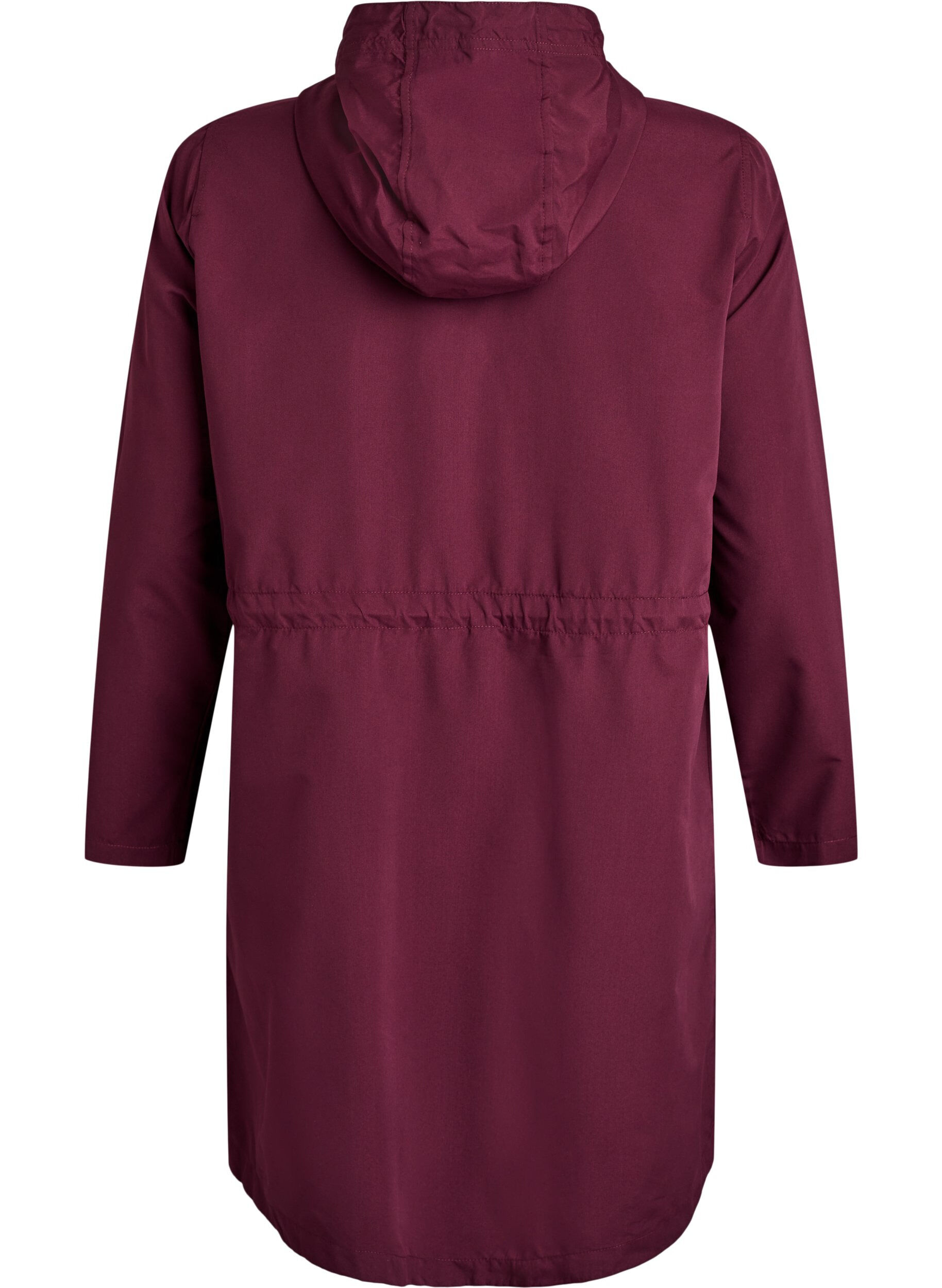 Zizzi Flash - L&auml;ttviktig parkas med huva, R&ouml;d, Packshot image number 1