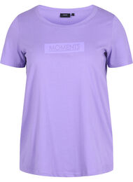 T-shirt i bomull med tryck , Paisley Purple TEXT