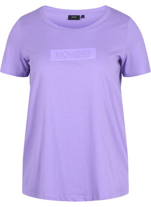 T-shirt i bomull med tryck , Paisley Purple TEXT, Packshot image number 0