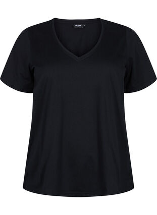FLASH - 2-pack v-ringade t-shirtar, White/Black, Packshot image number 3