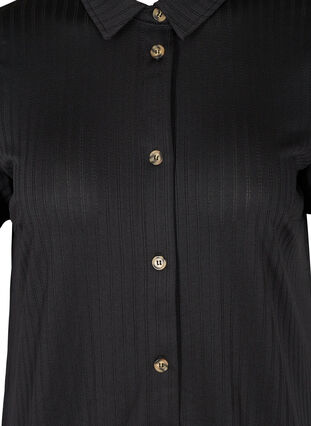 Midiklänning med korta ärmar och knappar, Black, Packshot image number 2