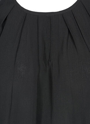 Viskos blus med spetsärmar, Black, Packshot image number 2