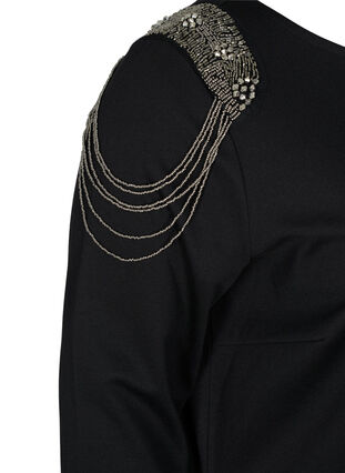 Klänning med 3/4 ärmar och pärlor, Black, Packshot image number 3