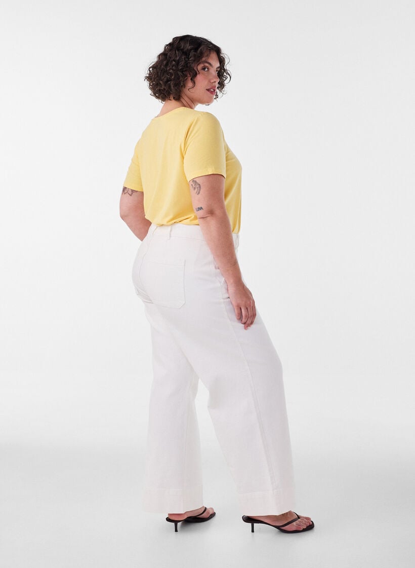 Enf&auml;rgad t-shirt i bomull, Gul, Model image number 2