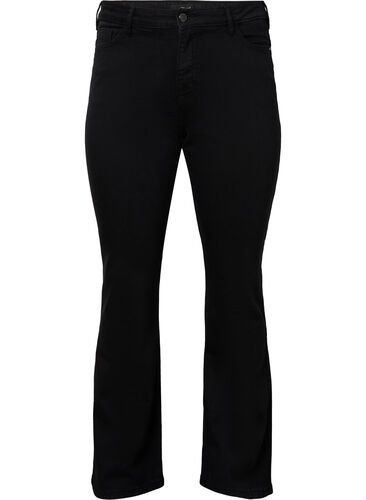 Ellen bootcut jeans med hög midja, Black, Packshot image number 0