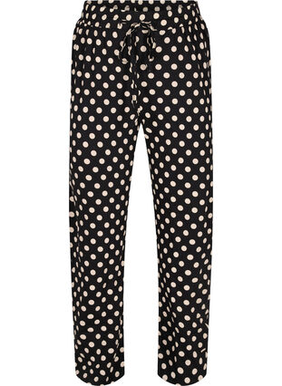 Pyjamasbyxor i bomull, Black W. Angora Dot, Packshot image number 0