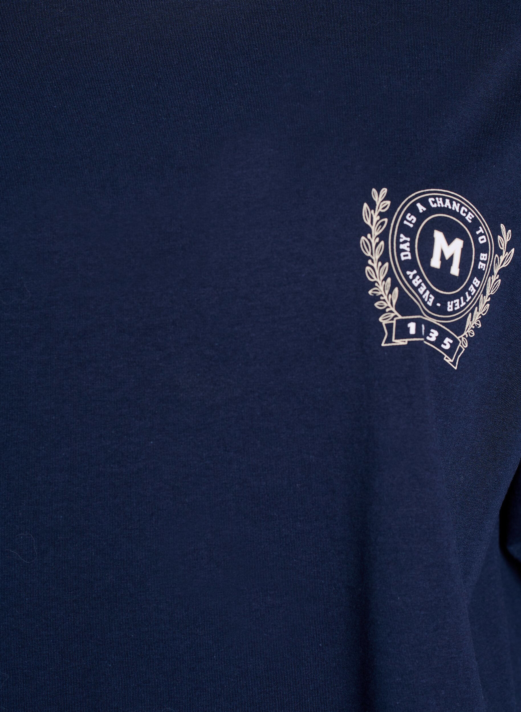 Zizzi Oversized T-shirt med tryck p&aring; ryggen, Bl&aring;, Packshot image number 2