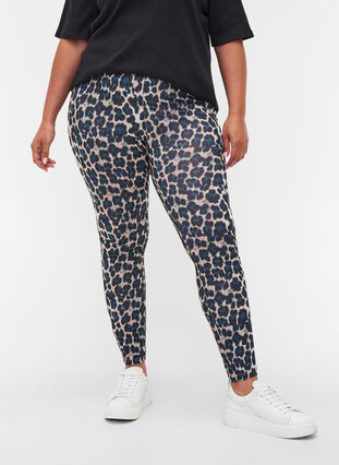 Långa leggings med leopardmönster, Leopard, Model image number 2