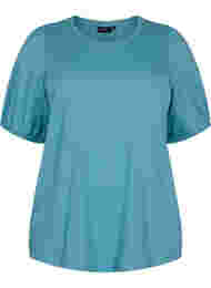 T-shirt i bomull med 2/4-ärmar, Brittany Blue