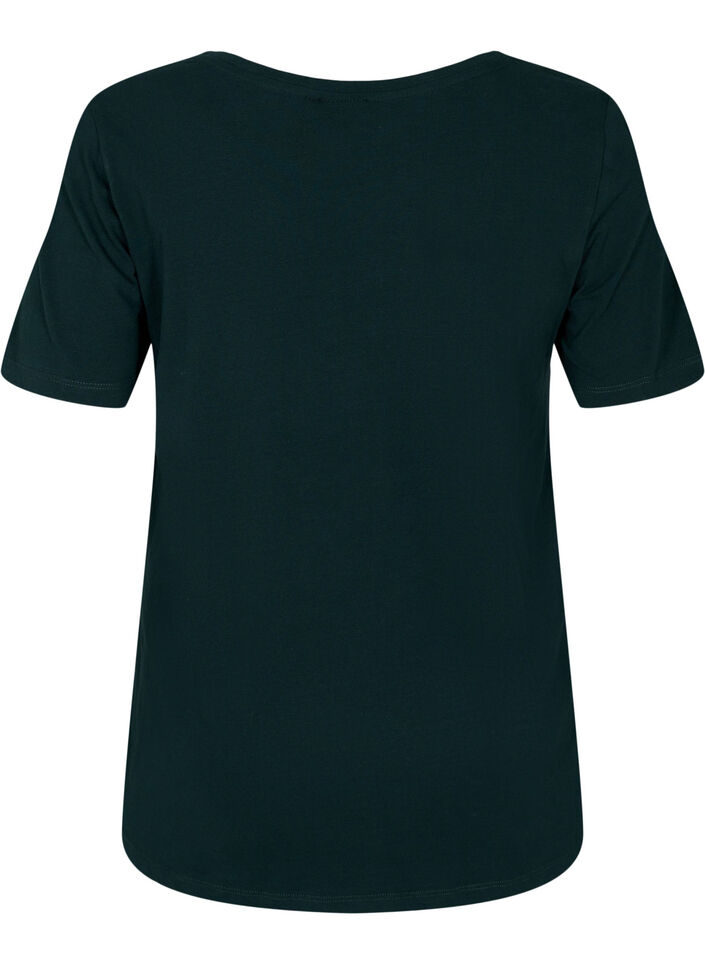 Enf&auml;rgad t-shirt i bomull, Gr&ouml;n, Packshot image number 1