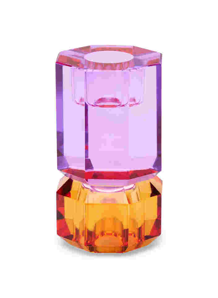 Kristall ljusstake, Amber/Violet, Packshot image number 0