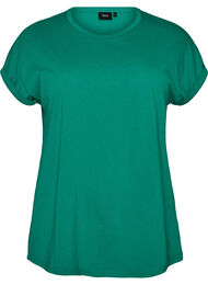 Kort&auml;rmad t-shirt i bomullsmix, Gr&ouml;n