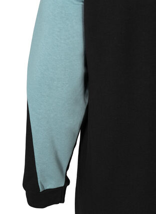 Sweatklänning med liten dragkedja, Black Comb, Packshot image number 3