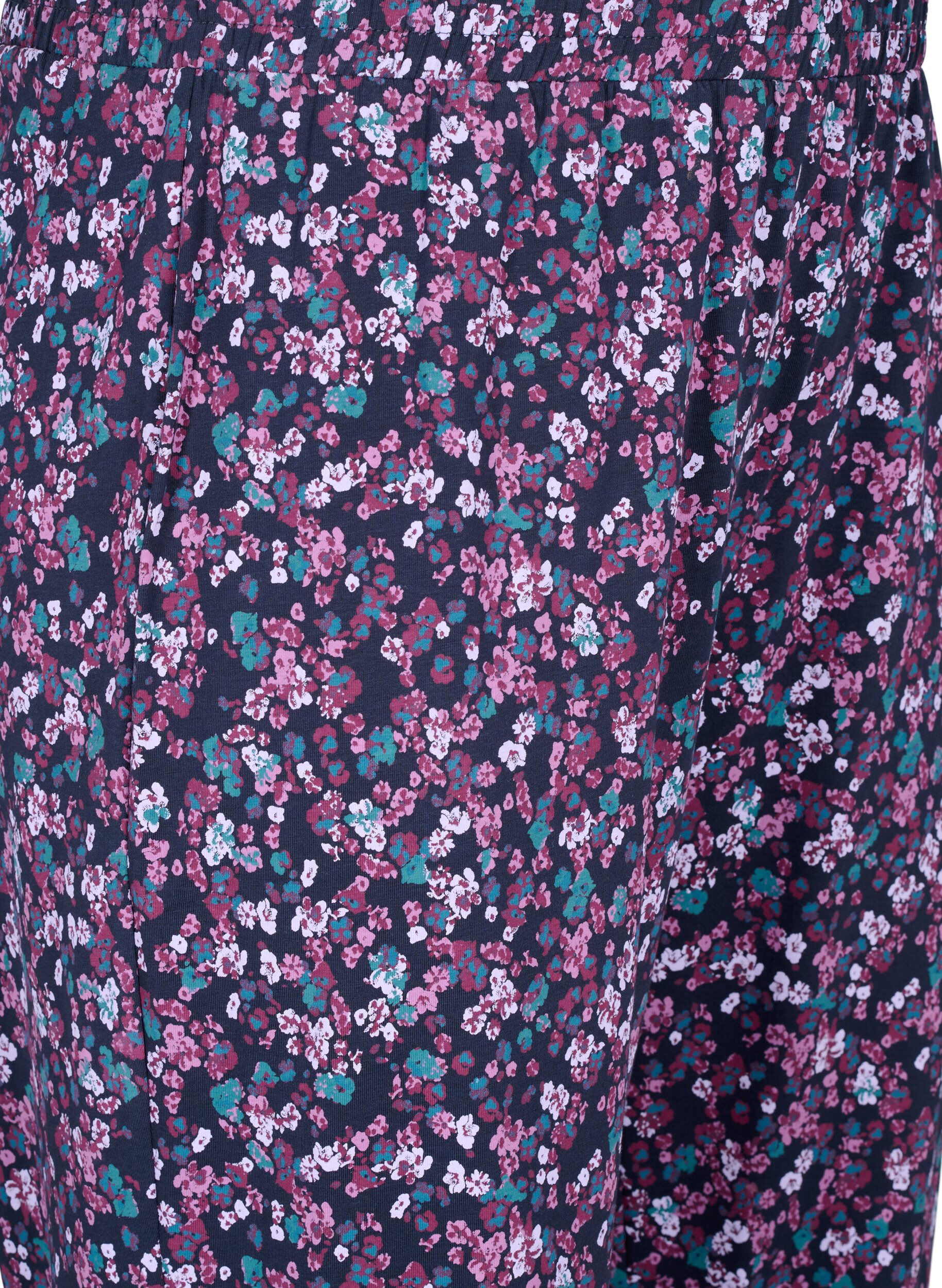 ZizziBomullspyjamasbyxor med tryck, Bl&aring;, Packshot image number 2