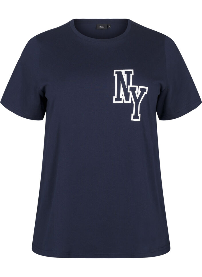 T-shirt i ekologisk bomull med tryck, Night Sky Printet, Packshot image number 0