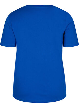 T-shirt i ekologisk bomull med v-ringning, Princess Blue, Packshot image number 1
