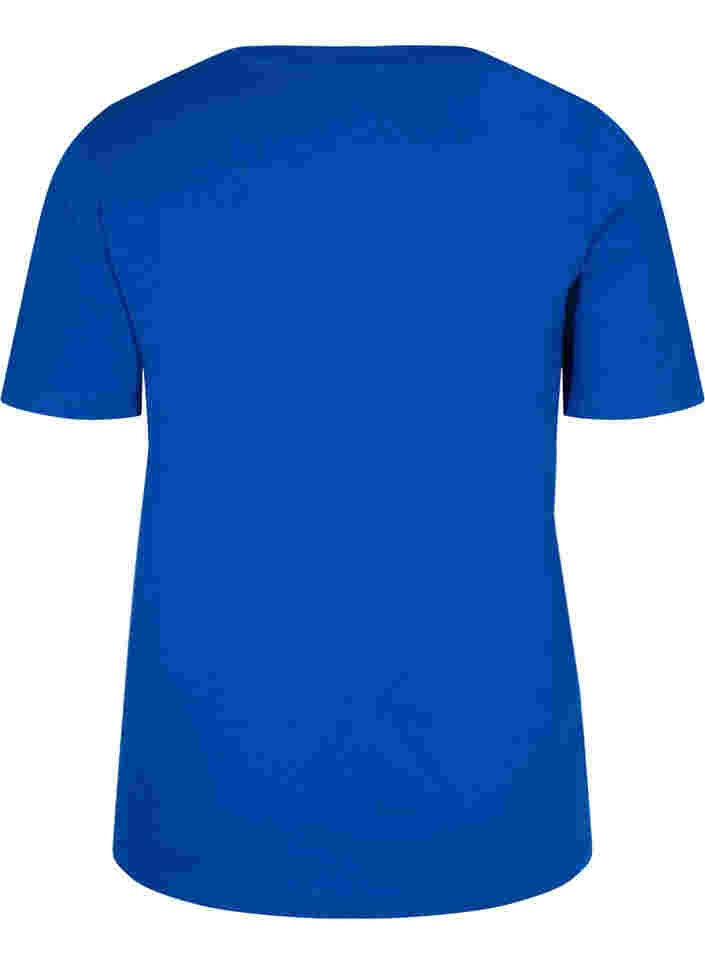 T-shirt i ekologisk bomull med v-ringning, Princess Blue, Packshot image number 1