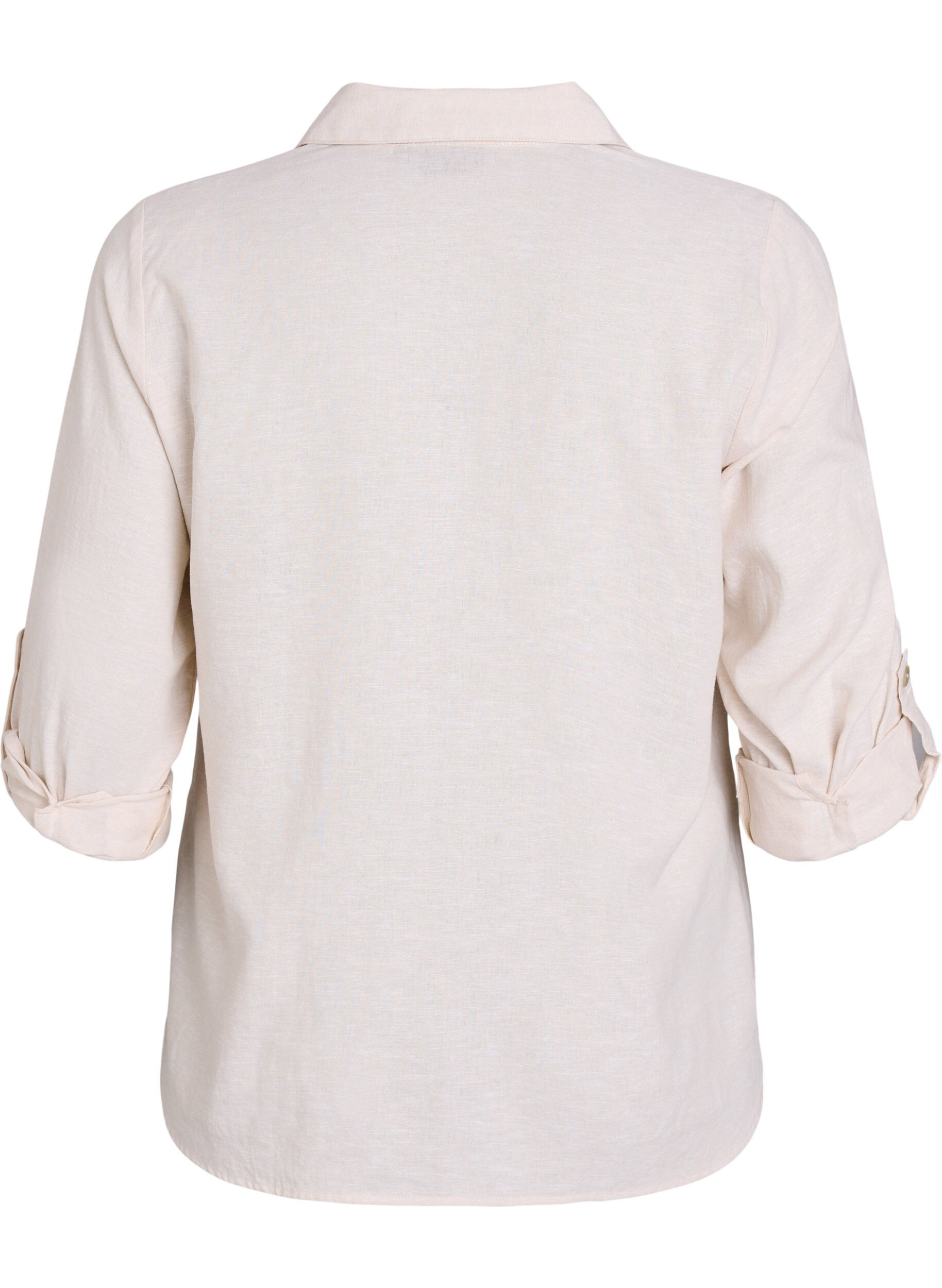 ZizziSkjorta i linne och viskos med 3/4-&auml;rmar, Beige, Packshot image number 1