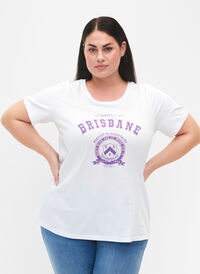 Bomull T-shirt med tryck, B.W. Brisbane, Model