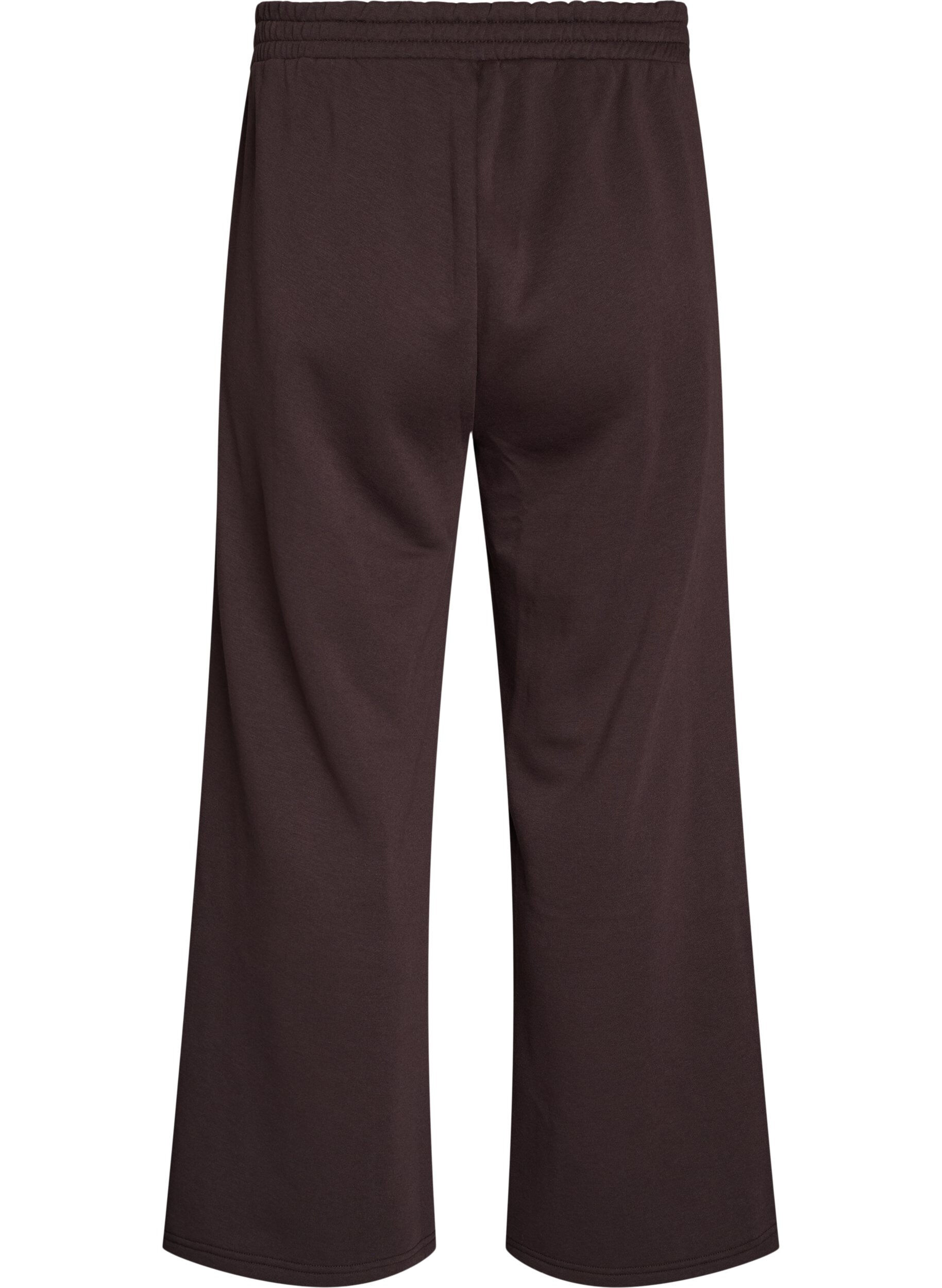 ZizziSweatpants med h&ouml;g midja och vida ben, Brun, Packshot image number 1