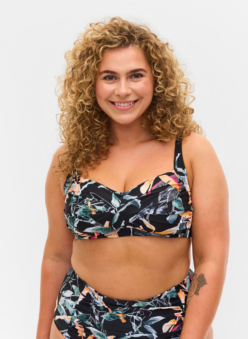Bikiniöverdel, Leaf Print, Model image number 0