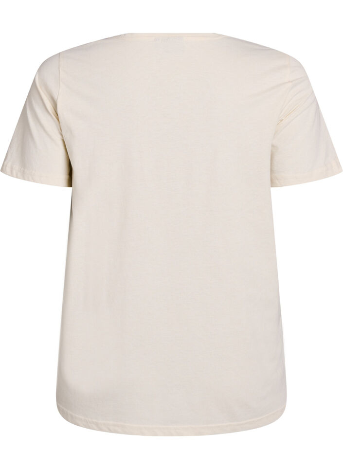 T-shirt med tryck, Vanilla, Packshot image number 1