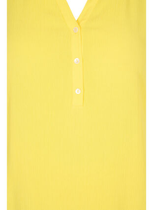 Viskostunika med v-ringning och knappar, Primrose Yellow, Packshot image number 2