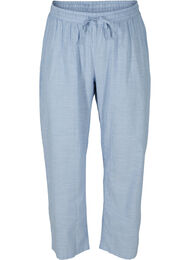 Randiga pyjamasbyxor i bomull och lös passform, White/Blue Stripe