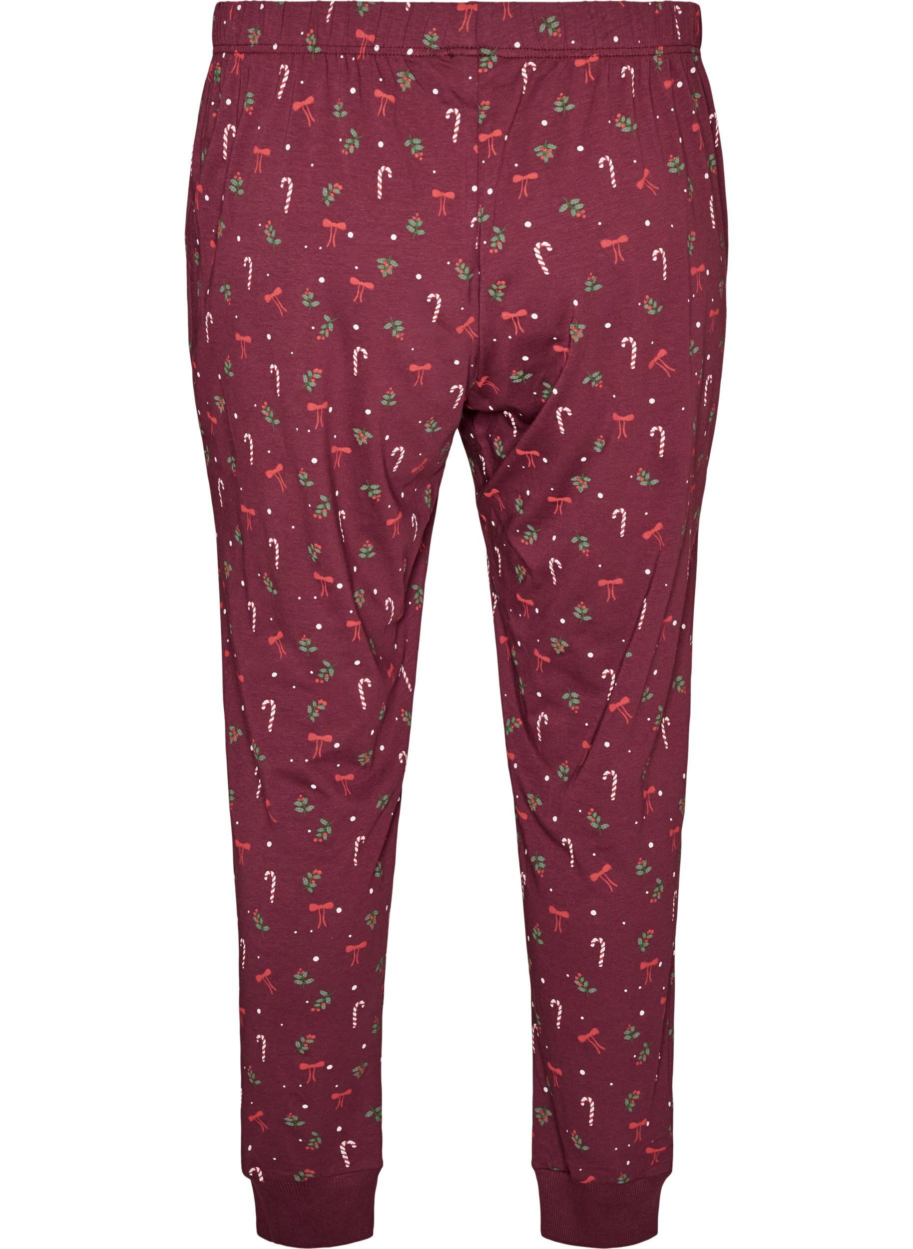 ZizziM&ouml;nstrade pyjamasbyxor, M&ouml;rk Bordeaux, Packshot image number 1