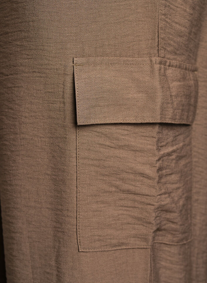 Cargobyxor med hög midja, Beige, Packshot image number 3
