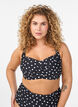 Vadderad bikinitopp med tryck, Svart, Model image number 0