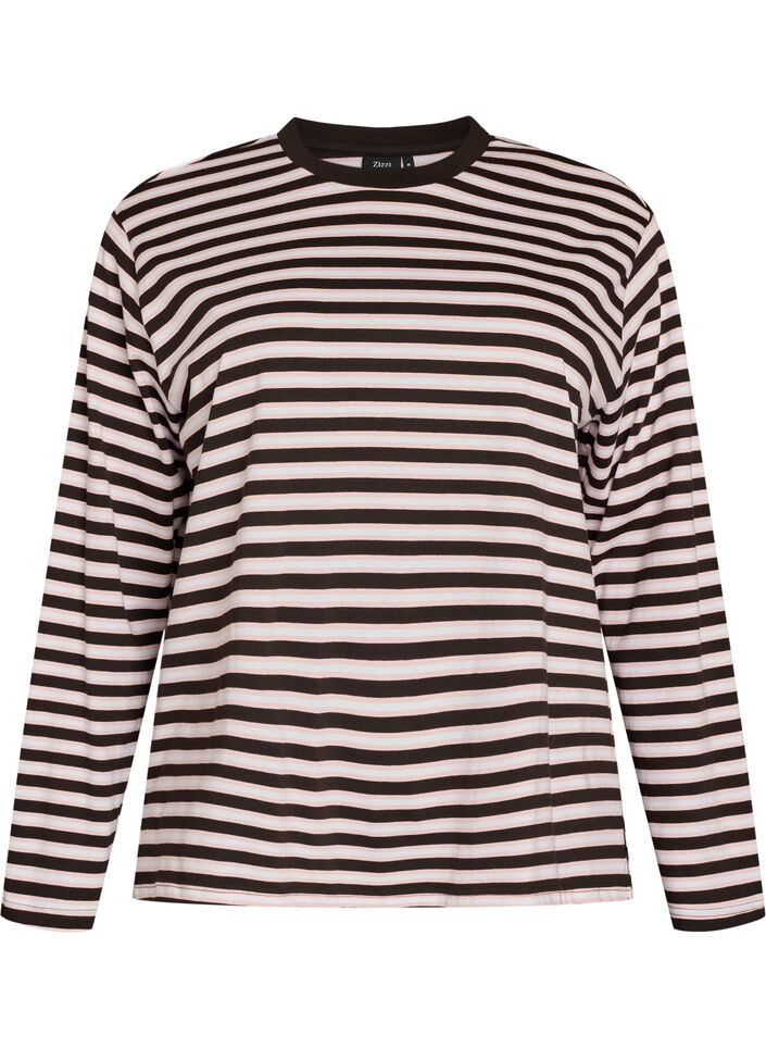 Bas-t-shirt med l&aring;nga &auml;rmar, Rosa, Packshot image number 0