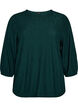 Blus med struktur och 3/4-&auml;rmar, Gr&ouml;n, Packshot image number 0