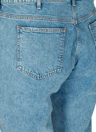 Croppade mom fit Mille jeans med lös passform, Light blue denim, Packshot image number 3