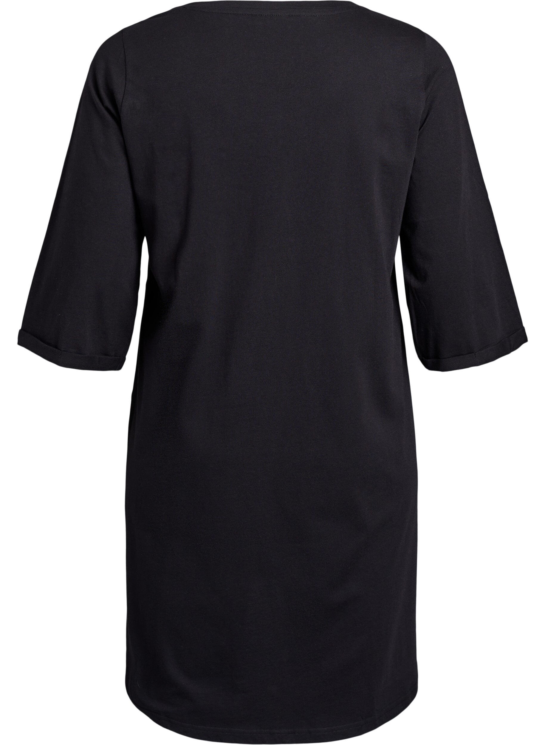 Zizzi Nattlinne i ekologisk bomull med julmotiv, Svart, Packshot image number 1