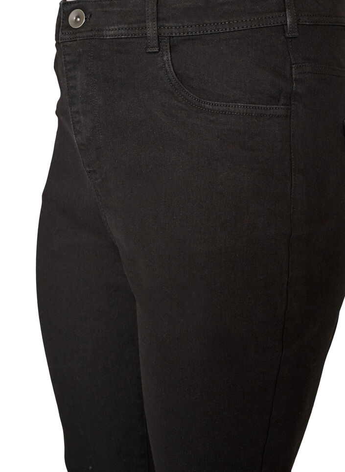 H&ouml;gmidjade jeans med bootcut, Svart, Packshot image number 2