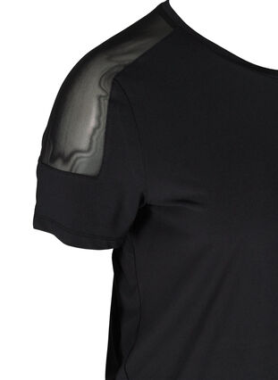 Tränings-t-shirt med mesh, Black, Packshot image number 3