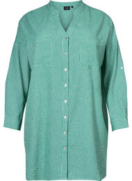 Randig bomullsskjorta med 3/4-ärmar, Jolly Green Stripe, Packshot