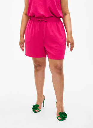Shorts med fickor och resår i midjan, Pink Peacock, Model image number 2