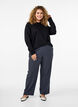 Sweatshirt med rund halsringning, Svart, Model image number 1