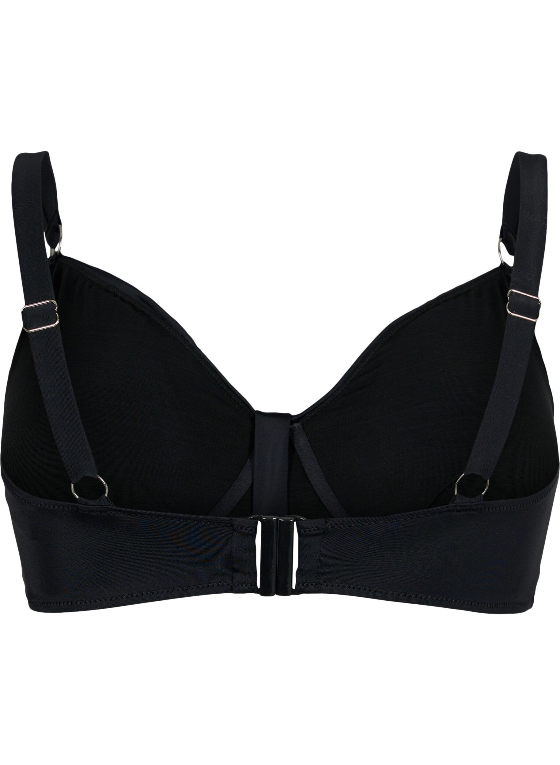 ZizziBikini-bh med bygel och drapering, Svart, Packshot image number 1