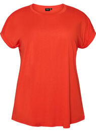 Kort&auml;rmad t-shirt i bomullsmix, Orange