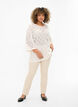 Crochet blus med 3/4 ärmar, Sandshell, Model image number 2