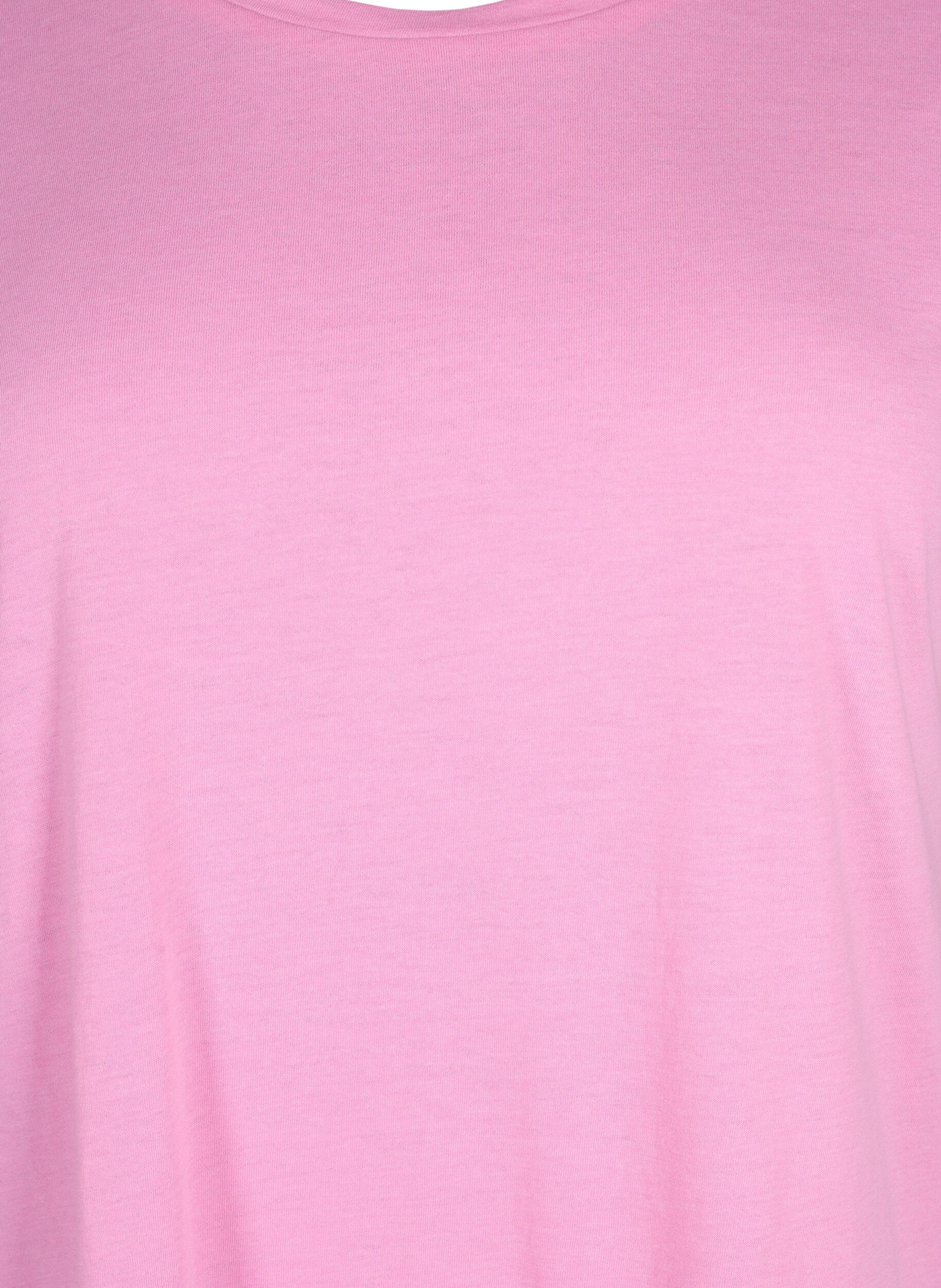 ZizziKort&auml;rmad t-shirt i bomullsmix, Rosa, Packshot image number 2