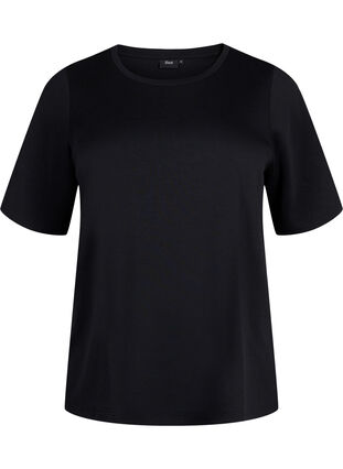 T-shirt i modalblandning, Black, Packshot image number 0