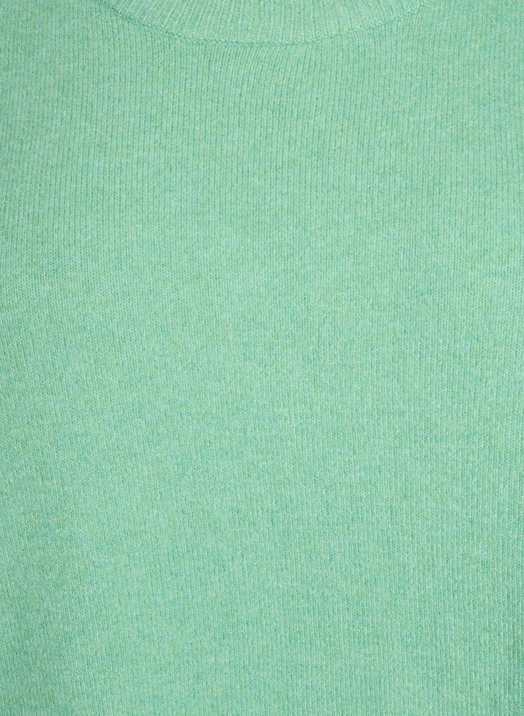 Zizzi Stickad blus med korta &auml;rmar, Gr&ouml;n, Packshot image number 2