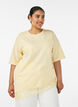 T-shirt med asymmetrisk spetskant, Gul, Model image number 0
