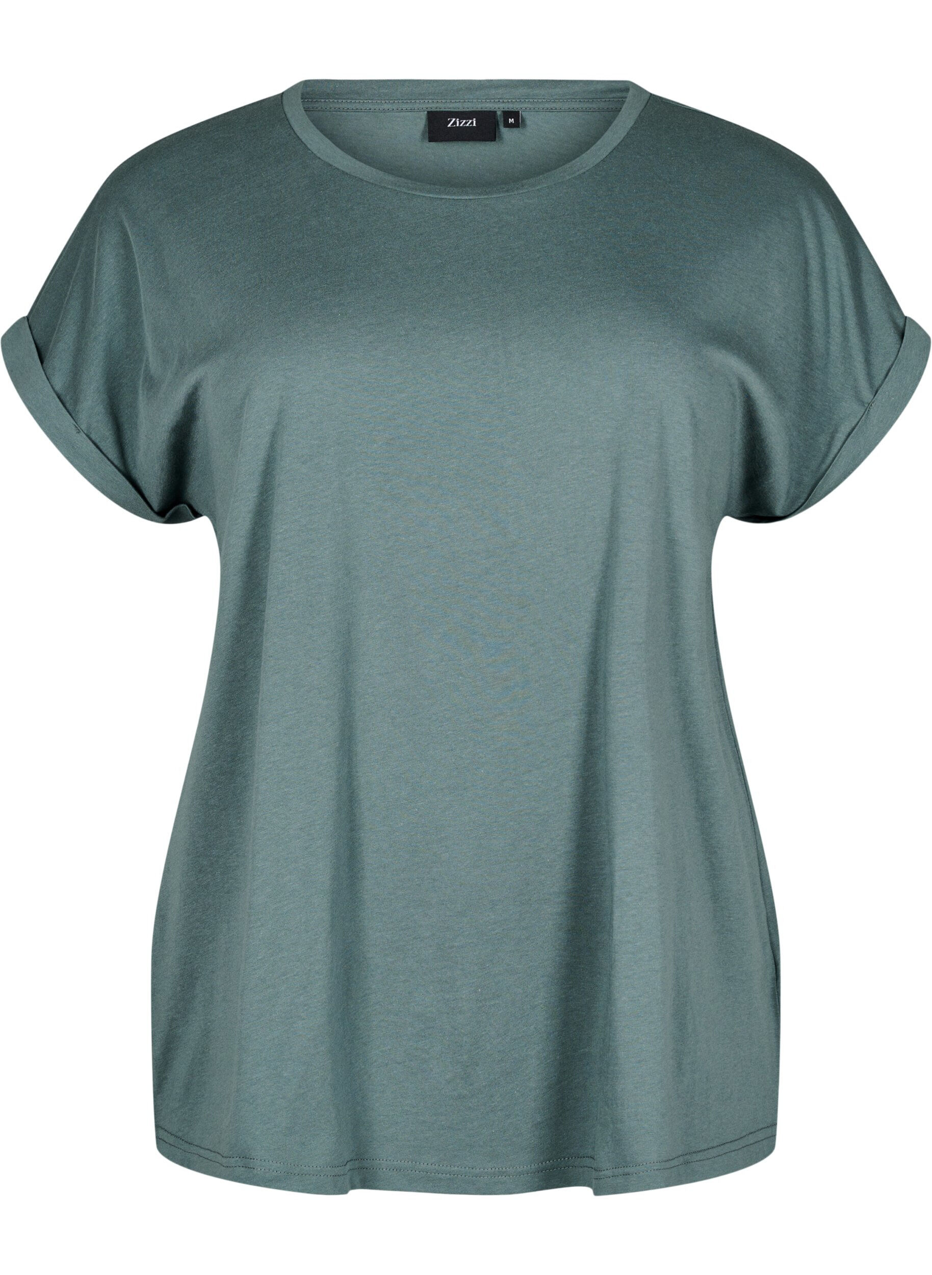 Kort&auml;rmad t-shirt i bomullsblandning