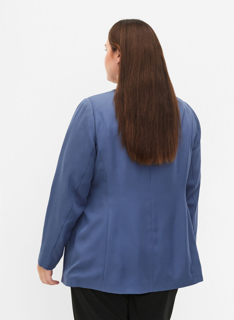 FLASH – Enkel kavaj med knapp, Blå, Model image number 2