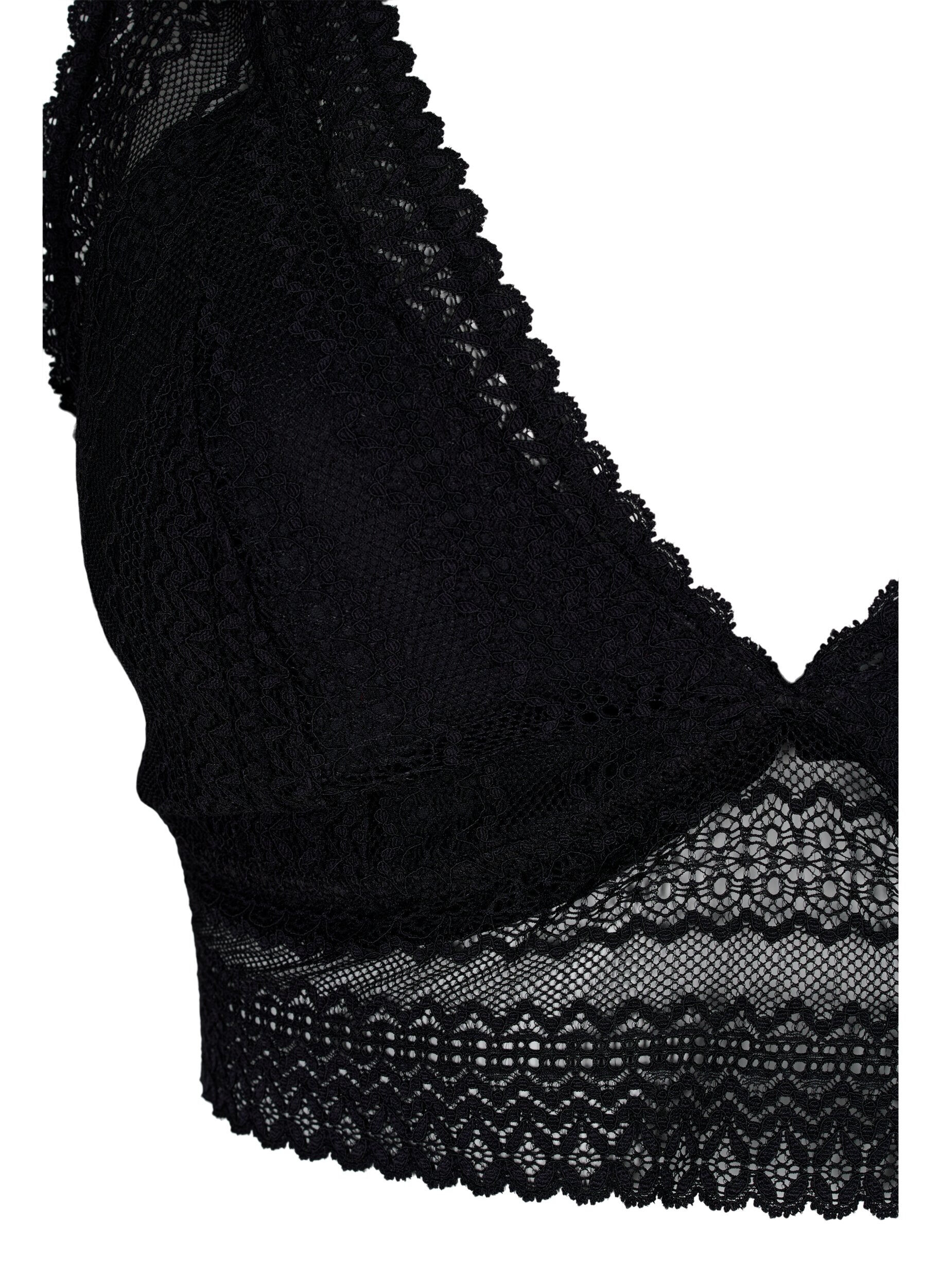 Zizzi Spets-bh med mjuk vaddering, Black, Packshot image number 2